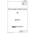 NIKON AF ZOOM NIKKOR 24-50 33-45D Parts Catalog NIKON AF ZOOM NIKKOR 24-50 33-45D Parts Catalog