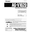 TEAC AG-V1020 Owners Manual TEAC AG-V1020 Owners Manual