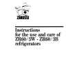 ZANUSSI ZR60/3B Owners Manual ZANUSSI ZR60/3B Owners Manual