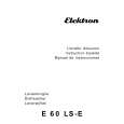 REX-ELECTROLUX E60LS-E Owners Manual REX-ELECTROLUX E60LS-E Owners Manual