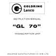 GOLDRING-LENCO GL70 Owners Manual GOLDRING-LENCO GL70 Owners Manual