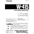TEAC W415 Owners Manual TEAC W415 Owners Manual
