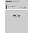 PIONEER AVIC-X3/XU/EW1 Owners Manual PIONEER AVIC-X3/XU/EW1 Owners Manual