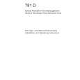 AEG 781D-B3D Owners Manual AEG 781D-B3D Owners Manual