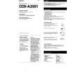 SONY CDX-A2001 Owners Manual SONY CDX-A2001 Owners Manual