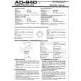 PIONEER AD-940 Owners Manual PIONEER AD-940 Owners Manual