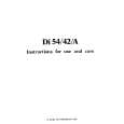ZANUSSI Di54/42 Owners Manual ZANUSSI Di54/42 Owners Manual