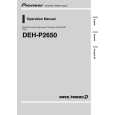 PIONEER DEH-P2650/XIN/ES Owners Manual PIONEER DEH-P2650/XIN/ES Owners Manual