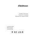 ELEKTRON E60LS-E Owners Manual ELEKTRON E60LS-E Owners Manual
