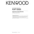 KENWOOD KAF-S500 Owners Manual KENWOOD KAF-S500 Owners Manual