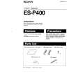 SONY ES-P400 Owners Manual SONY ES-P400 Owners Manual
