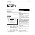 SONY TAN721 Owners Manual SONY TAN721 Owners Manual