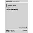 PIONEER DEH-P600UB/XN/UC Owners Manual PIONEER DEH-P600UB/XN/UC Owners Manual