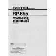ROTEL RP-855 Owners Manual ROTEL RP-855 Owners Manual