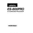ONKYO ES600PRO Owners Manual ONKYO ES600PRO Owners Manual