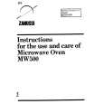 ZANUSSI MW500 Owners Manual ZANUSSI MW500 Owners Manual