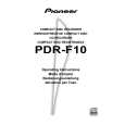 PIONEER PDR-F10/ZVYXJ Owners Manual PIONEER PDR-F10/ZVYXJ Owners Manual