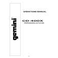 GEMINI CD-400X Owners Manual GEMINI CD-400X Owners Manual