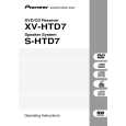 PIONEER XV-HTD7/DDRXJ Owners Manual PIONEER XV-HTD7/DDRXJ Owners Manual