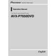 PIONEER AVX-P7650DVD Owners Manual PIONEER AVX-P7650DVD Owners Manual