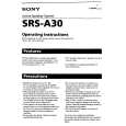 SONY SRSA30 Owners Manual SONY SRSA30 Owners Manual