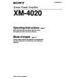 SONY XM-4020 Owners Manual SONY XM-4020 Owners Manual