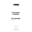 ZANUSSI ZCG567GW Owners Manual ZANUSSI ZCG567GW Owners Manual