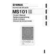 YAMAHA MS101III Owners Manual YAMAHA MS101III Owners Manual