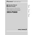 PIONEER DEH-P3600/XM/UC Owners Manual PIONEER DEH-P3600/XM/UC Owners Manual