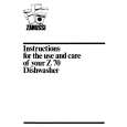 ZANUSSI Z70 Owners Manual ZANUSSI Z70 Owners Manual