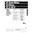 NIKON AF ZOOM-NIKKOR 24-85 F/2.8-4D IF Owners Manual NIKON AF ZOOM-NIKKOR 24-85 F/2.8-4D IF Owners Manual