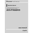 PIONEER AVH-P7650DVD/RC Owners Manual PIONEER AVH-P7650DVD/RC Owners Manual