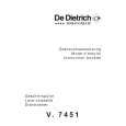 DE DIETRICH VM7451E1 Owners Manual DE DIETRICH VM7451E1 Owners Manual