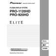 PIONEER PRO-1120HD Owners Manual PIONEER PRO-1120HD Owners Manual