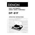 DENON DP-61F Owners Manual DENON DP-61F Owners Manual