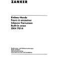 ZANKER ZKH7014W Owners Manual ZANKER ZKH7014W Owners Manual