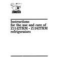 ZANUSSI Z1162TRM Owners Manual ZANUSSI Z1162TRM Owners Manual
