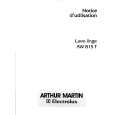 ARTHUR MARTIN ELECTROLUX AW815T Instrukcja Obsługi ARTHUR MARTIN ELECTROLUX AW815T Instrukcja Obsługi