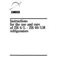 ZANUSSI ZR60LM Owners Manual ZANUSSI ZR60LM Owners Manual
