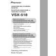 PIONEER VSX-518-K/KUCXJ Owners Manual PIONEER VSX-518-K/KUCXJ Owners Manual