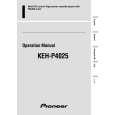PIONEER KEH-P4025/XM/ES Owners Manual PIONEER KEH-P4025/XM/ES Owners Manual