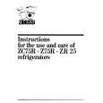 ZANUSSI Z75R Owners Manual ZANUSSI Z75R Owners Manual