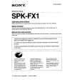 SONY SPKFX1 Owners Manual SONY SPKFX1 Owners Manual